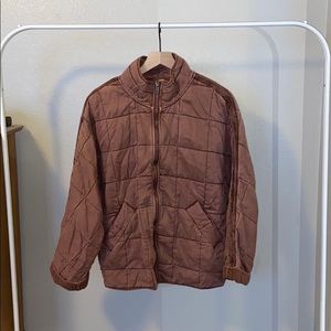 Free people dust rose quilted jacket